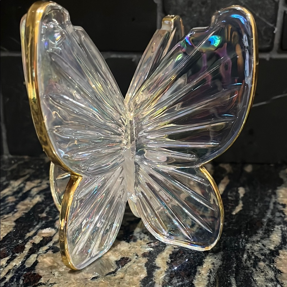 Elegant Gold and Clear Butterfly Figurine